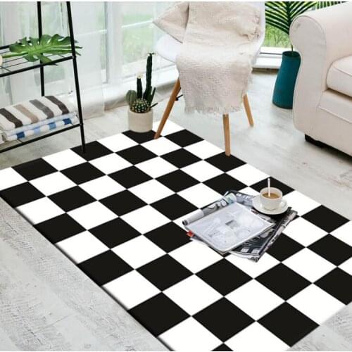 Large European Geometric black and white Carpet Area Rug For Bedroom Livingroom Kitchen Baths Mat Door Mat Anti-Slip Home carpet