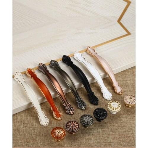 European style cabinet bronze single hole long handle modern minimalist wardrobe drawer handle aluminum alloy hardware handle