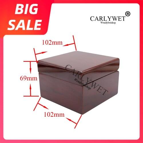 CARLYWET Top Fashion Luxury Wood Brown Watch Box Jewelry Storage Case Gift Box With Pillow For Rolex Omega IWC Breitling Tudor