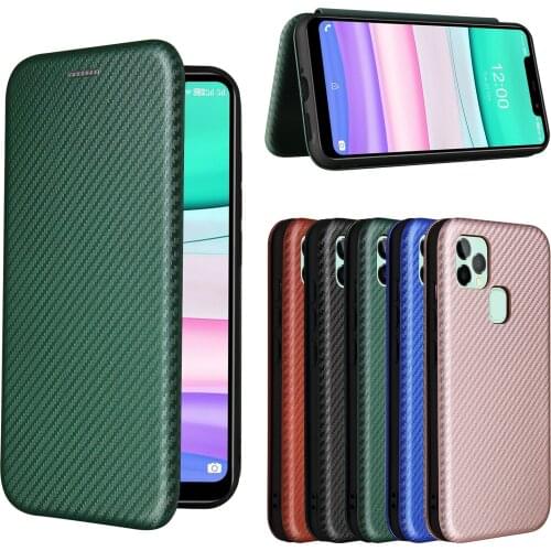For Oukitel C22 Case Carbon Fiber Flip Leather Case For Oukitel C22 Business Magnetic Wallet Card Slot Slim Cover 5.86 inch