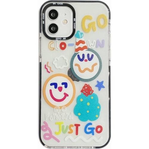 Graffiti Clown Drawing Case for iPhone 12 Pro Max Back Phone Cover for 12 Mini 11 Pro Max X XS XR 8 7 Plus SE 2020 Capa