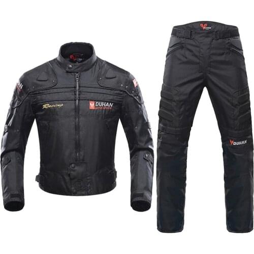 DUHAN Windproof Motorcycle Jacket Moto+Protector Motorcycle Pants Moto Suit Touring Clothing Protective Gear Set Moto Jacket