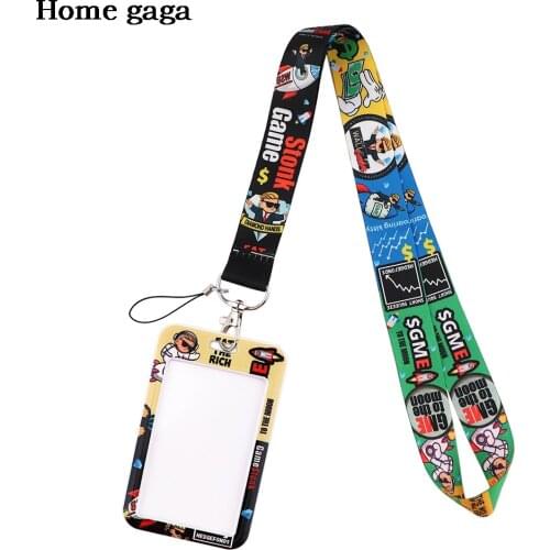 DB498 Homegaga Wall Street Lanyards ID Badge Card Holder Keychain Cell Phone Strap Gift Ribbon Webbing Necklace Decoration