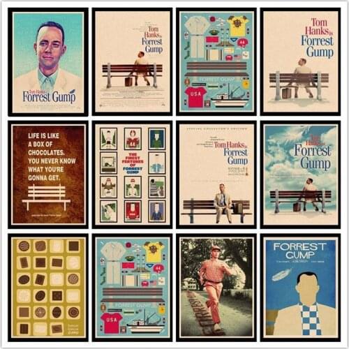 Perfect JL Forrest Gump Tom Hanks Vintage Posters For Home/Bar/Living Decor kraft Paper high quality poster wall sticker HBA7