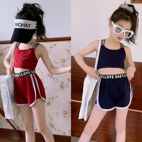 Girls Clothes Set Summer Crop Vest + Short Pants 2PCS Children Clothing For Girls Teen Kids Girls Clothes Sets 5 6 8 10 12 Years