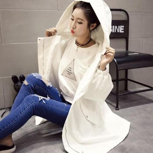 Spring Autumn Womens Hooded Jackets Coats Casual Bodycon Long Sleeve Fake Pockets Ladies Fashion Long Windbreaker Clothing 2021