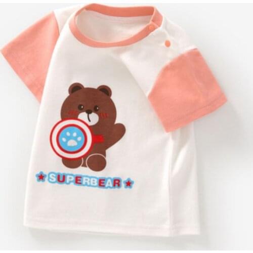 Summer Cartoon Bear New Baby T-Shirt Cotton Boy Jacket Thin Baby Clothes Girls