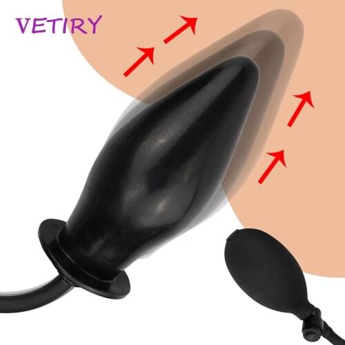 VETIRY Inflatable Anal Plug Anal Dilator Expandable Butt Plug Backyard Silicone Massager Adult Products Sex Toys for Women Men