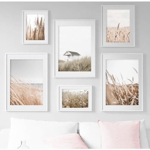 Reeds Wheat House Leaf Nordic Posters And Prints Wall Art Canvas Painting Wall Pictures For Living Room Scandinavian Home Decor