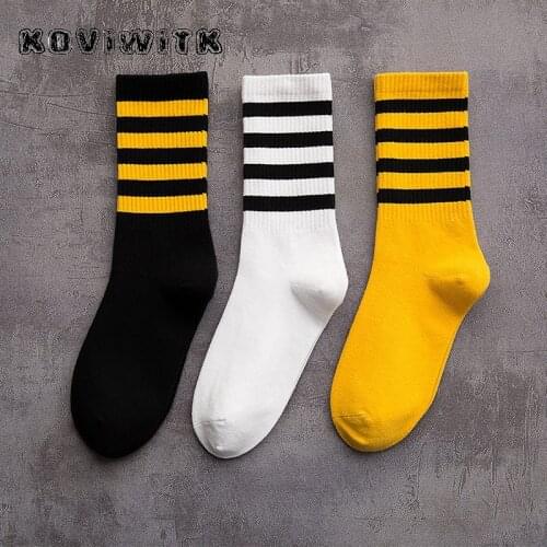 Winter black Striped socks short women Cotton Casual fashion stripe sock Solid color Breathable Blend elastic Warm Wear girl sox