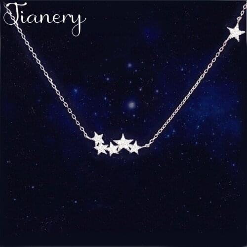 JIANERY Fashion Silver Color Crystal Stars Necklace Pendant For Women Choker Necklaces Holiday Beach Boho Jewelry