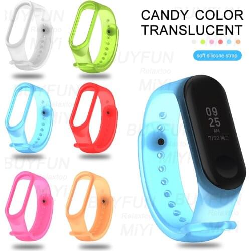 Candy color translucent soft silicone strap for xiaomi mi band 6 5 xiomi my band6 band5 smartband replacement straps on miband6