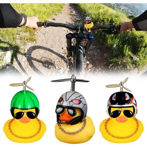 Luminous/Normal Airscrew Helmet Standing Duck Broken Wind Small Yellow Duck Bike Motor Riding Cycling Lights Bicycle Accessories