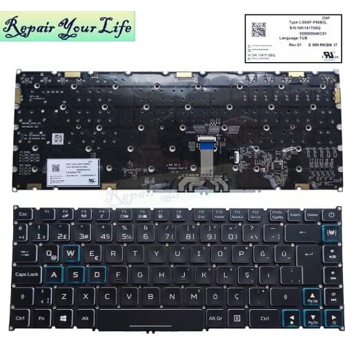 Turkish RGB Backlit Keyboard for Acer Predator Triton 500 PT515-52 73L3 71K5 Turkey Laptop Notebook PC Keyboards LG04P-P90B3L