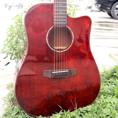 High grade hand-painting acoustic guitar 6 string folk guitar free string