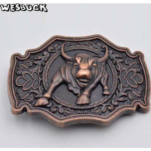 WesBuck Brand High Quality 3D Bull Belt Buckle With PU Belt