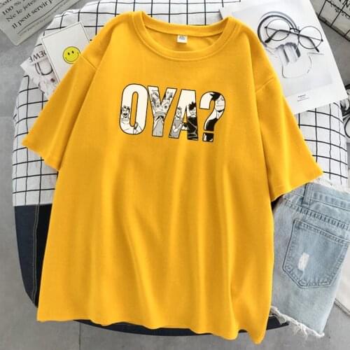 Female Tshirt Comfortable Loose T Shirts Haikyuu Oya Anime Letter Style Print Oversize Soft T Shirts New Harajuku Women T-Shirts