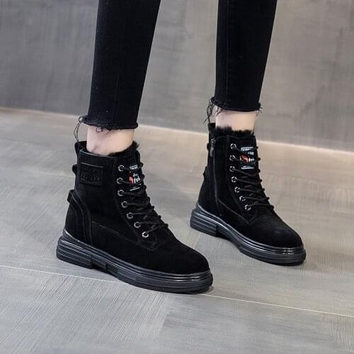 LAASIMI Women Plush Snow Boots Winter for Women Warm Lace Up Real Leather Shoes Woman Platform Ankle Boot Female Rubber Footwear