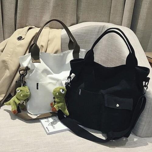 Women Top-handle Bags Canvas Bag Large Capacity Shoulder Bag Portable Bolso Mujer Handbags