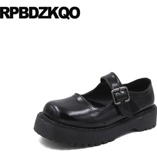 Elevator women size 35 creepers platform shoes muffin ladies designer 2019 china mary jane thick sole black british style metal