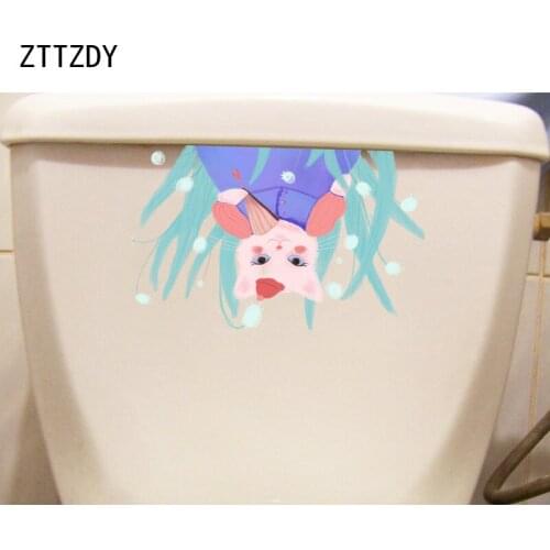 ZTTZDY 22.3*14CM Animal Cat Living Room Home Decor Toilet Decal Wall Sticker T3-0341