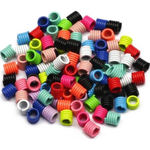 100pcs/lot 4x5mm Mixed Colorful Circle Ring Connection Alloy Metal Buckles DIY Making Cord Holder Strap Retainer Accessories