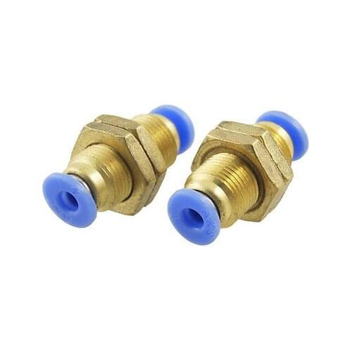 2 Pcs 4mm OD Tube M Thread Full Port Pneumatic Quick Fittings