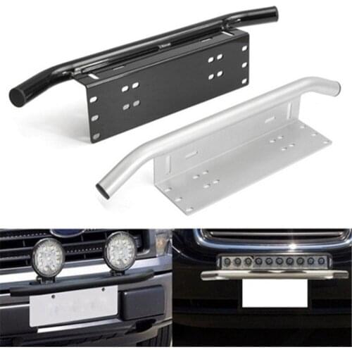 23inch silver Car Front Bumper License Plate Mount Bracket Aluminium Bull Bar Style Holder For Driving Light Bar Car Jeep Truck