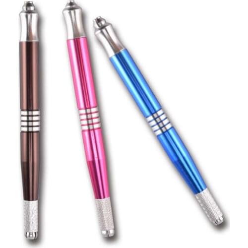 30pcs Microblading Pen Permanent Makeup Eyebrow Lips Embroidery Machine Manual Tattoo Tools Double Head Can Used