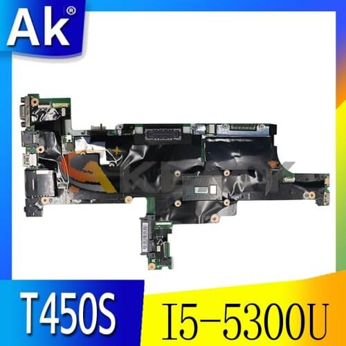 Akemy AIMT1 NM-A301 For Lenovo Thinkpad T450S Laptop Motherboard CPU I5 5300U 4G RAM FRU 00HT748 00HT744 00HT746