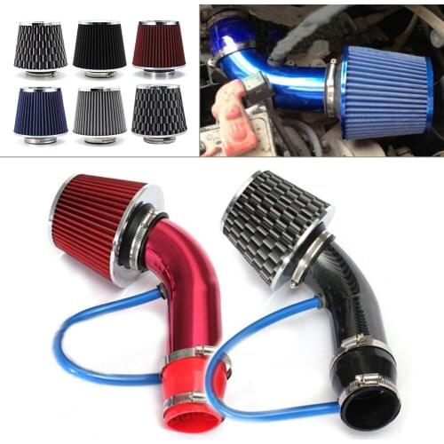 64mm 76mm Car Cold Air Intake Filter Induction Kit Pipe Power Flow Hose System Universal