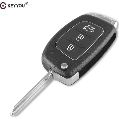 KEYYOU 10pcs/lot Remote Key Fob 3/4 Buttons Car Key Shell Case Flip Floding For Hyundai ELANTRA New Verna