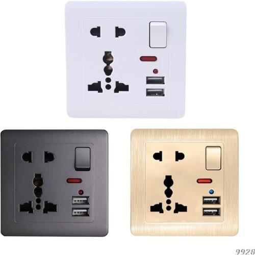 British Standard Wall Power Socket Switch Control 13A 5 Hole Panel Outlet Panel 448A