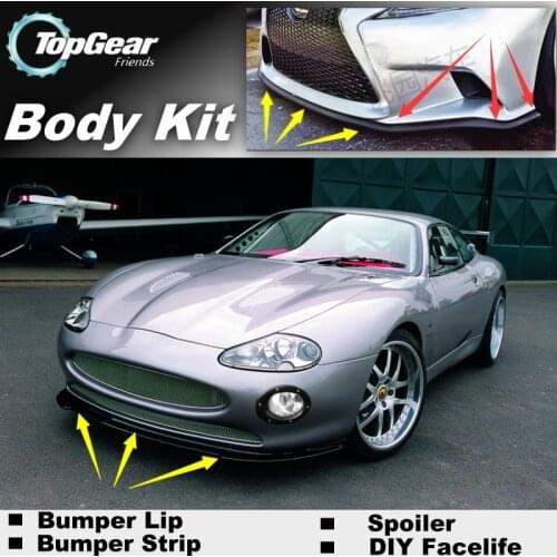 Bumper Lip Deflector Lips For Jaguar XK / XKR / XK8 Front Spoiler Skirt For TopGear Friends To Car Tuning / Body Kit / Strip