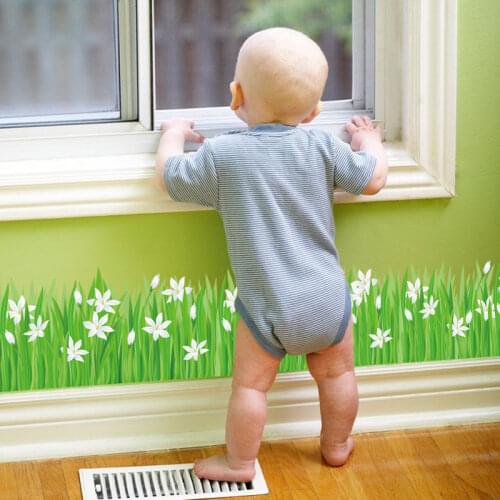 Lily Bulb Lawn Skirting Line Bathroom Kitchen Entrance Doors and Windows PVC Removable Waterproof Wall Stickers