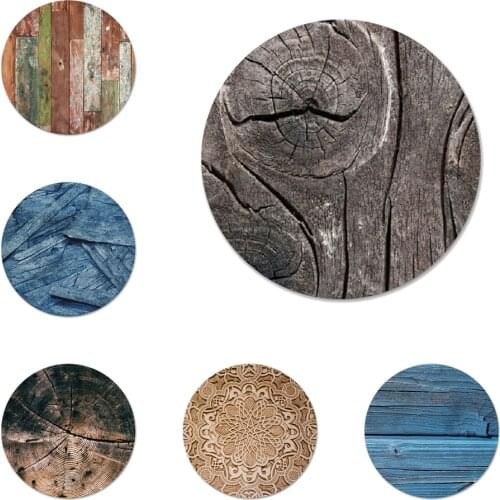 Wood textures Fox Dandelion Mandala Icons Pins Badge Decoration Brooches Metal Badges For Backpack Decoration