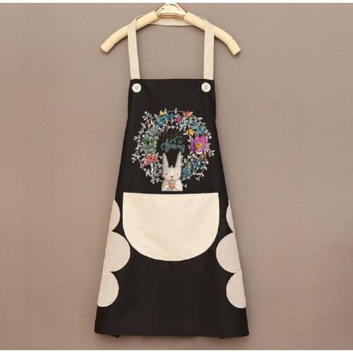 Adult Apron Hand-wiping with Large Pocket Pattern Adjustable Hanging Neck Cafe Work Clothes for Chef 2020 New Arrivals