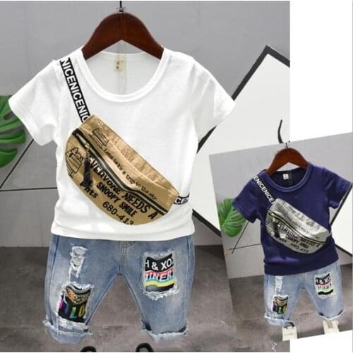Hot Sale! 2019 Summer Style Children Clothing Sets Tops + Shorts 2Pcs Set Boys T Pants Sports Suit Kids Clothes 2-6YEARS