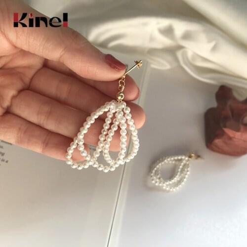Kinel 2020 Pearl Earrings Natural Freshwater Pearl Bijoux Earrings 925 Sterling Silver Korean Jewelry For Woman