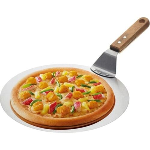 Stainless Steel Pizza Shovel Peel With Long Wooden Handle Pastry Tools Accessories Pizza Paddle Spatula Cake Baking Cutter Tools