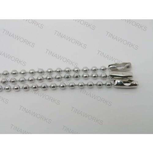 Lot of 100pcs 24"/60cm Stainless Steel Ball Chain Necklaces 2.4mm Bead for Bottle Cap
