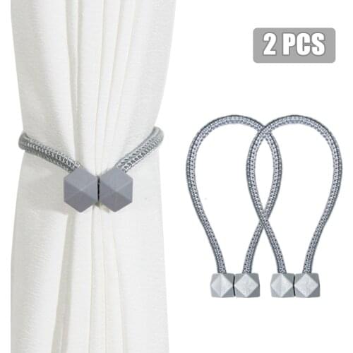 2Pcs Magnetic Curtain Tiebacks Decorative Curtain Holdback Rope Convenient Curtains Tie Backs Strong Magnet Curtain Holder Clips
