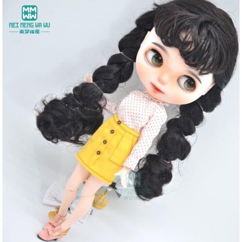 Blyth Doll Clothes fashion miniskirt, stand collar shirt for Blyth Azone OB23 OB24 1/6 doll accessories