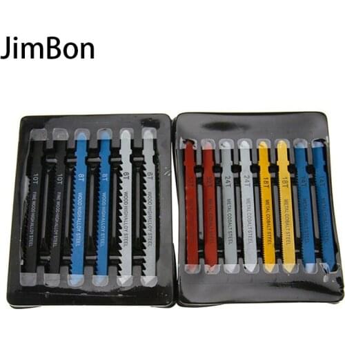 14pcs Assorted T-shank Jigsaw Blade Set Metal Steel Jigsaw Blade Set Fitting For Plastic Woodworking Tools
