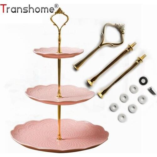 Transhome Cupcake Stand 2/3 Tier Plate Bracket Metal (Plate Not Included) Wedding Party Plate Cake Stand Cake Fruit Placed Tools