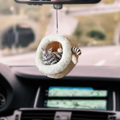 Flying Cat Car Pendant Creative Cartoon Cloth Cats Backpack Ornaments For Girl Women Home Wall Cute Car Hanging Decorations