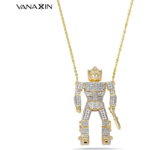 925 Sterling Silver Pendants Samurai Robot Necklace For Women MenIron Men Luxury Party Gift Hip Hop Jewelry Box Chain