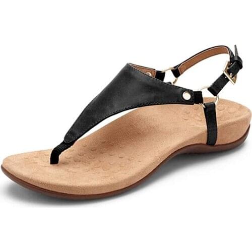 Wedge Sandals Women Retro Casual Comfortable Soft PU Leather Women Buckle Straps Flip Flops Female Shoes 2020 Fashion