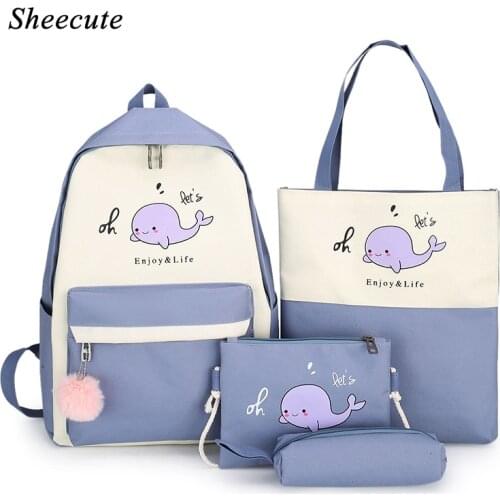 Girls Backpack School Bags Cute Cartoon Children Schoolbag Female Student Backpack Waterproof Oxford Cloth Kids Bookbag Knapsack