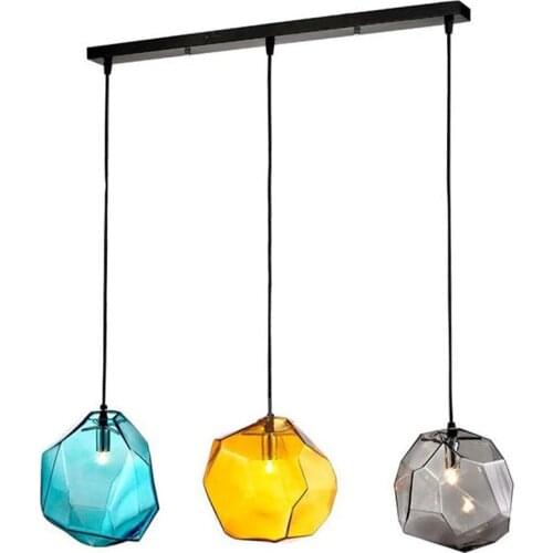 Modern Minimalist Pendant Lights Creative Colorful Glass Pendant Lamps Restaurant LED Lamps Indoor Home Lighting